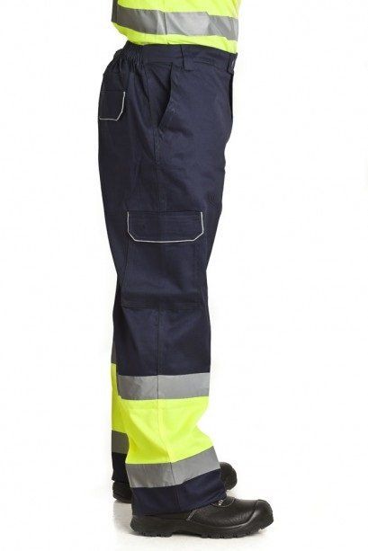 Pantalón bicolor multibolsillos ref